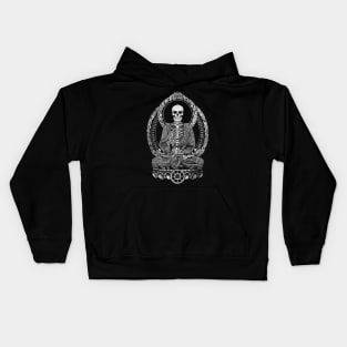 Starving Buddha Grunge - White Halftone Kids Hoodie